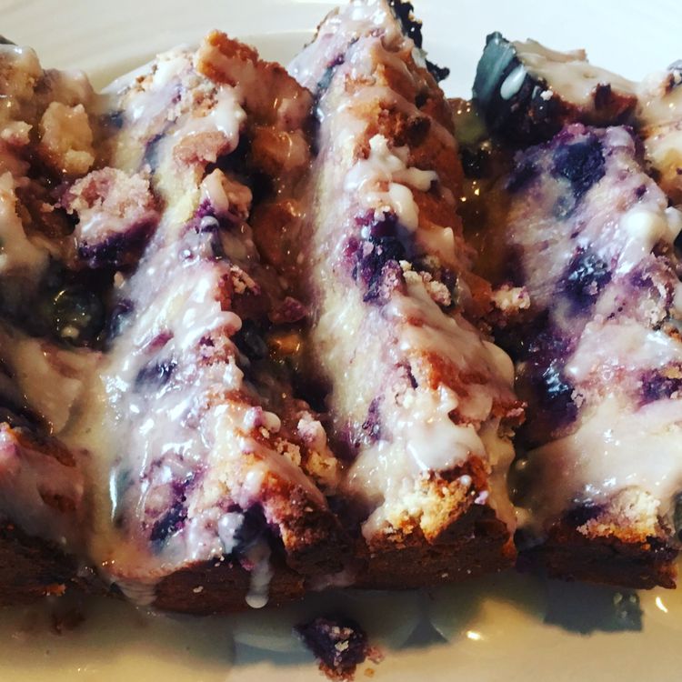 Lemon Glazed Blueberry Bread