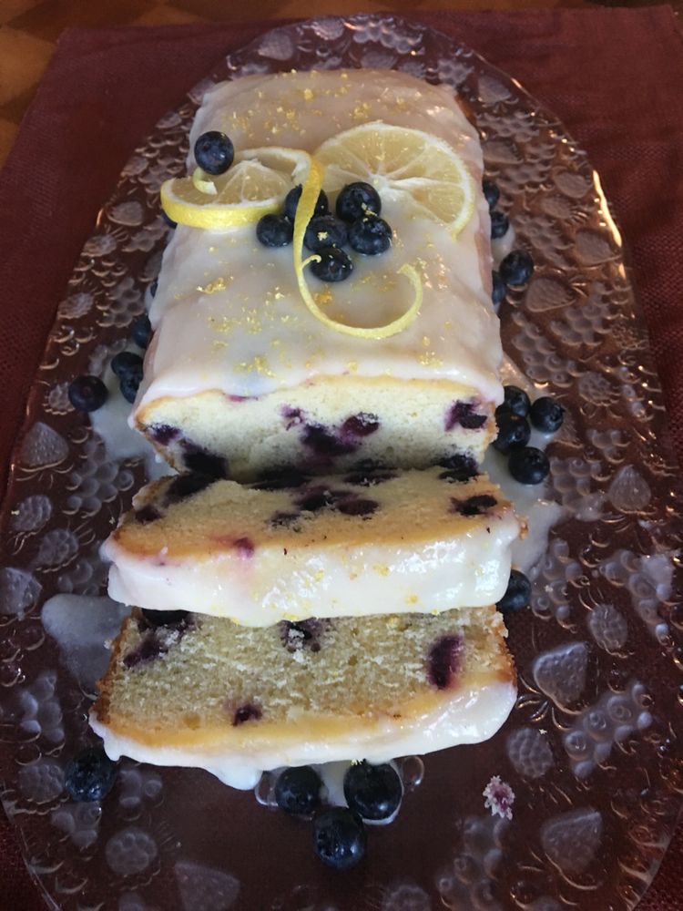 Lemon Glazed Blueberry Bread