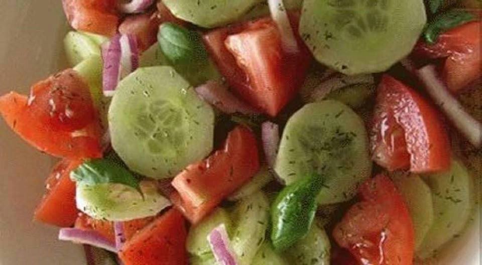 Marinated Cucumbers, Onions, and Tomatoes